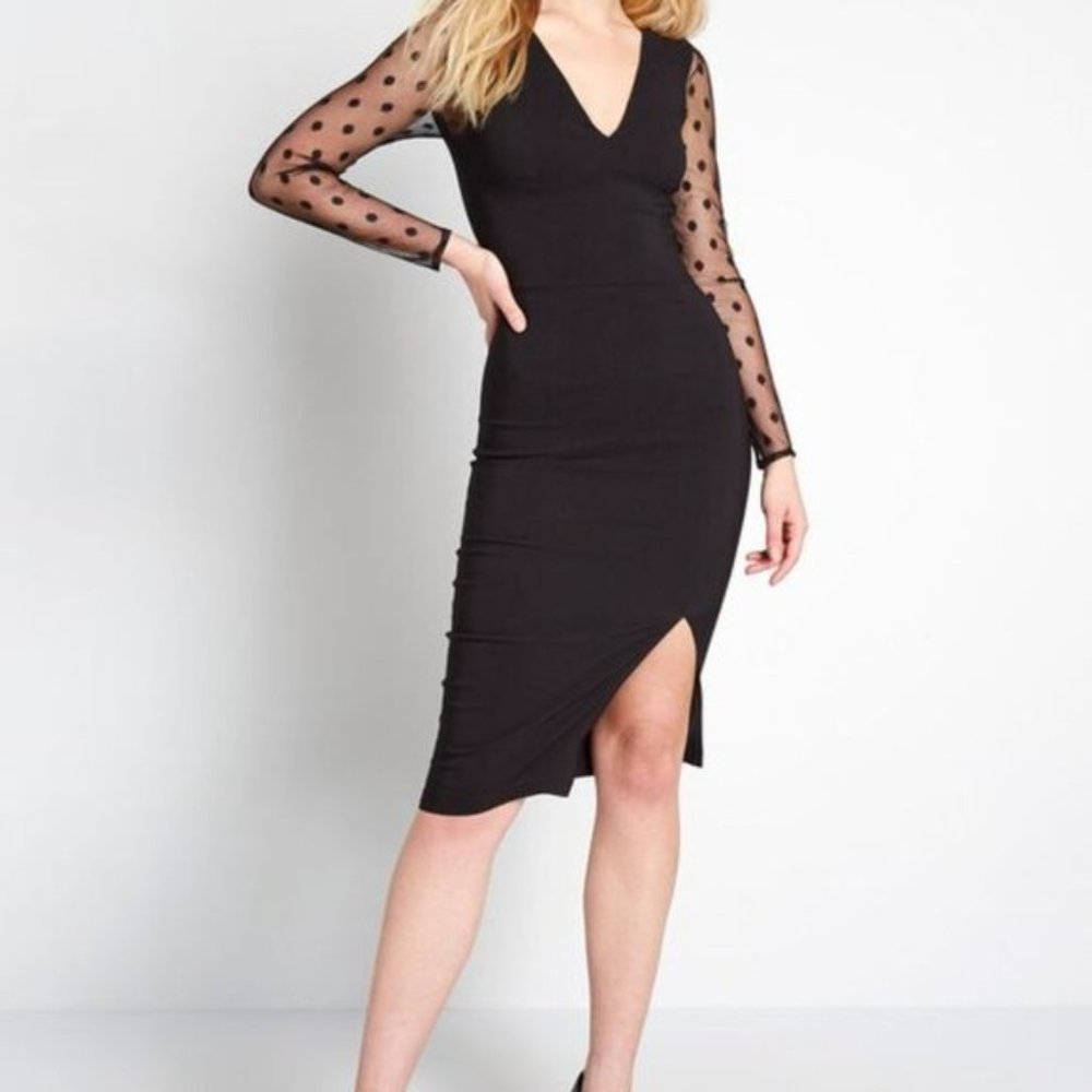 Modcloth Black RSVP Yes Midi Pencil Dress Retro